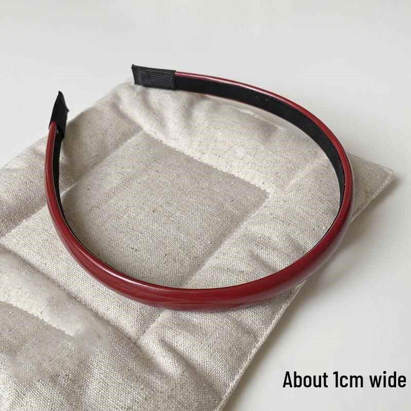 

2024 Ретро Гонконгский стиль Красный лакированный ободок: Продвинутый ангоровый женский аксессуар для волос