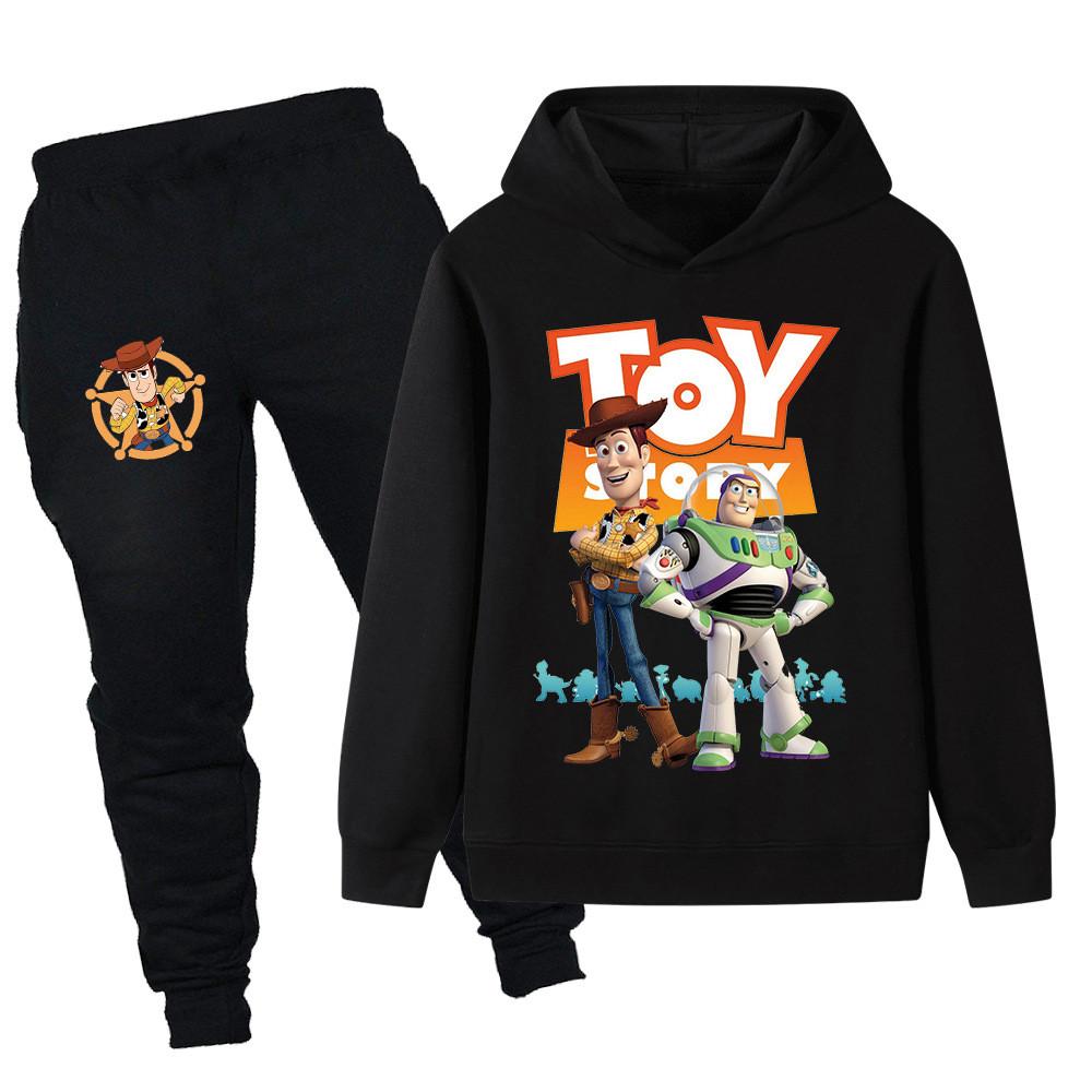 PB1459 Kids Boys Girls Woody Buzz Lightyear Printed Long Sleeves Hoodie Trousers Top Pants Clothes Sets 110cm