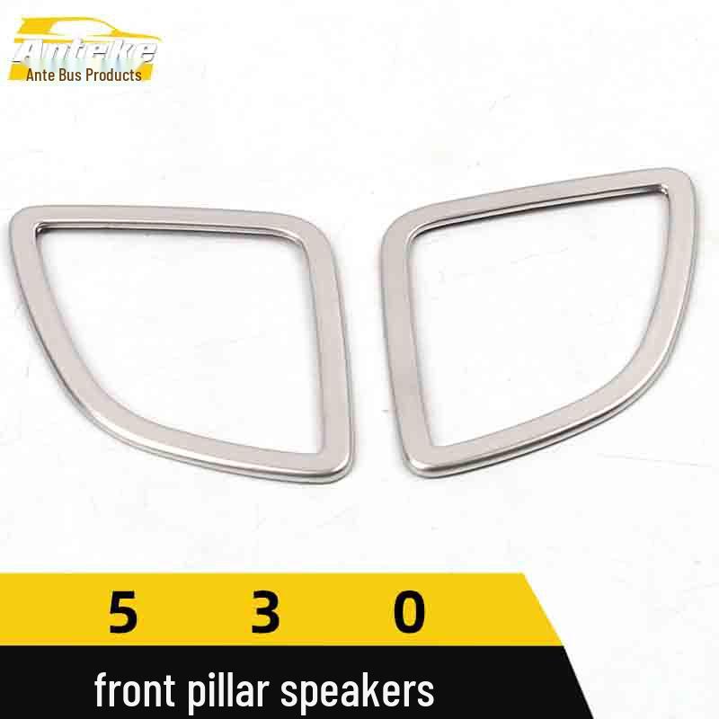 Baojun 530 Haut-parleur de montant A avant Anneau lumineux et Couvercle de console en acier inoxydable Accessoires