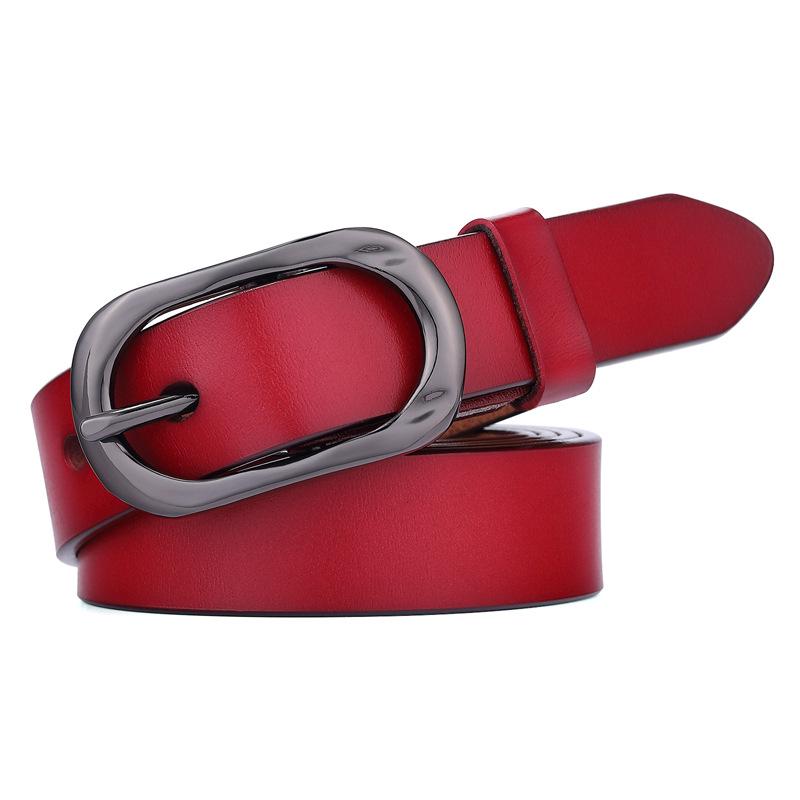 Женский кожаный ремень из коровьей кожи повседневный простой ремень с пряжкой женский деловой простой стиль 100cm