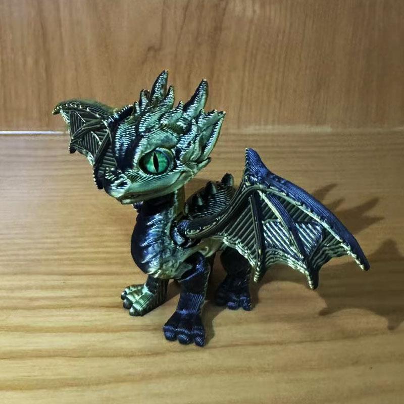 3d Printed Dragon,Fidget Dragons Toy Figurines, Animal Joint Activity Models Desktop Ornaments Simulation Model Figurines Gifts
