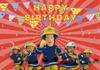 Boys Birthday Baby Shower Backdrop Cartoon Fireman Sam Design Indoor Wall Decor Kids Studio Portrait Photography Gift Supplies