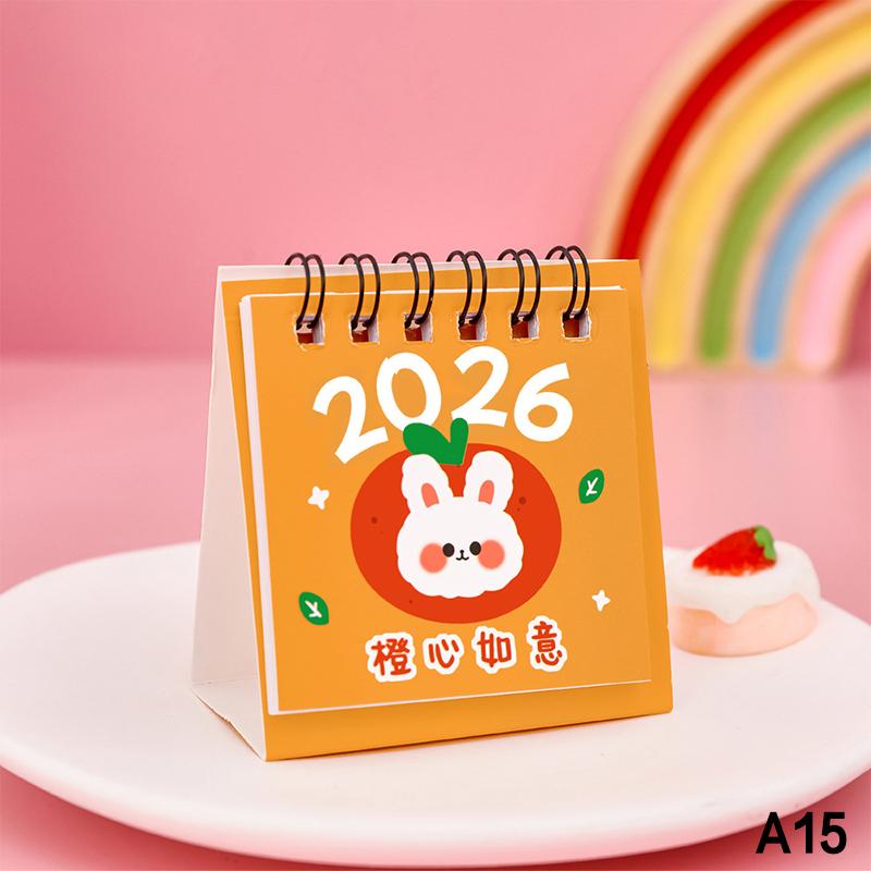 Мини настольные календари 2026 года Милый дизайн с бабочкой и лошадью Бумажный ежемесячный планер Ежедневное офисное и личное планирование Милый декор для стола