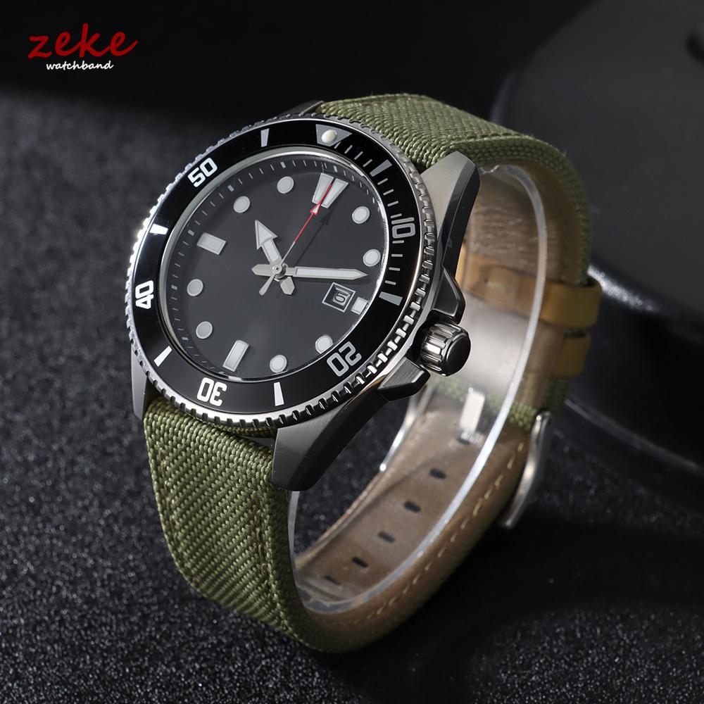 20mm 22mm Waterproof Canvas Strap Nylon Leather Watch Band Military Sports Bracelet for Seiko Quick Release Universal Wristband