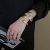 Chic Geometric Metal Jewelry Set Minimalist Bracelets and Rings for Trendsetters