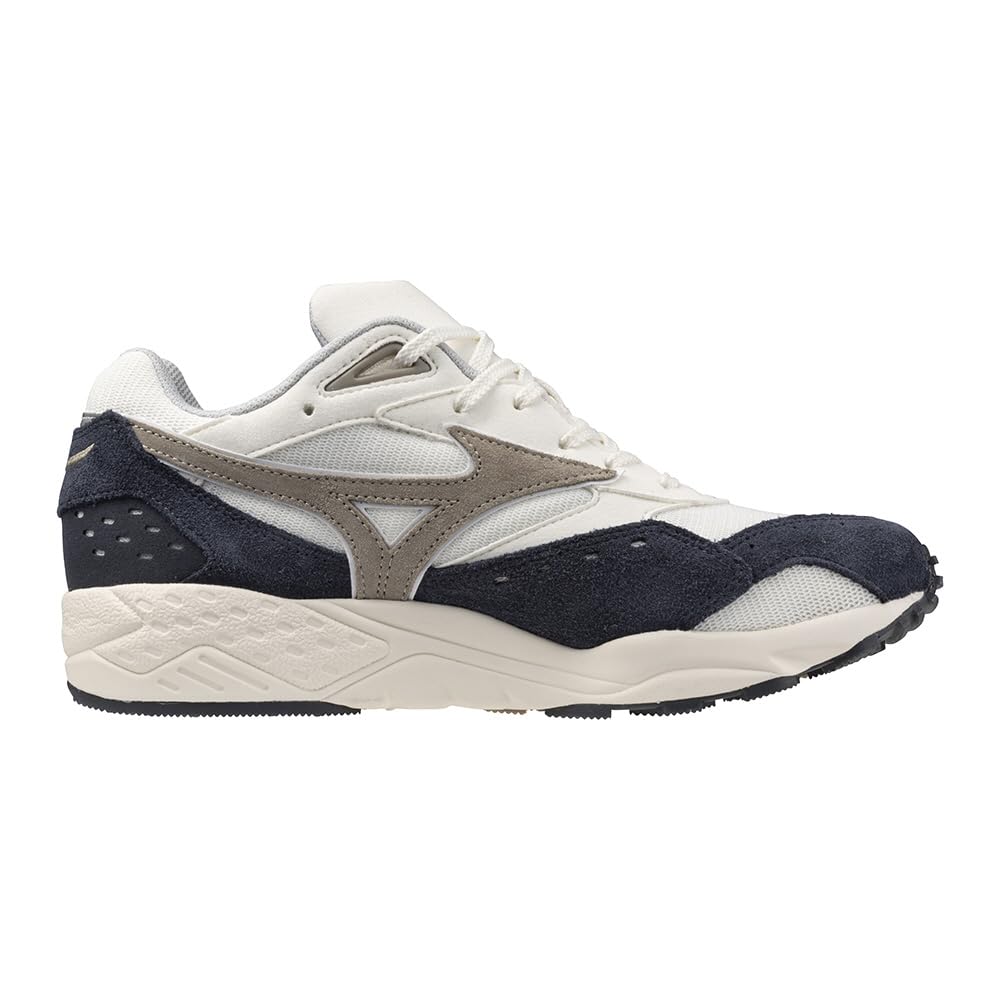 Mizuno Contender and Size 2E Sneakers, Sport/Casual, Off-White, Beige, Navy, 25.0 cm,