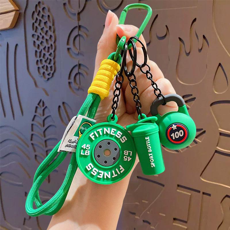 Bag Charm Hand-Woven Fitness Weight Mini Dumbbell Gym Lover DIY Girl Nylon Rope Pendant