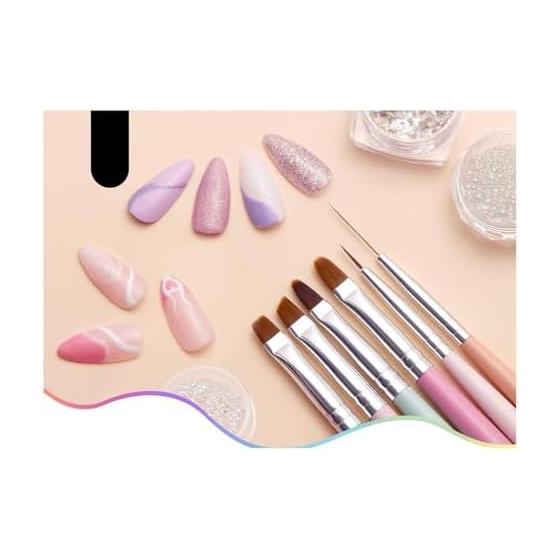 Nail Brush Nail Brush Set Gel Nail Brush Set Gel Nail Brush Set Fu Gel Brush Nail Art Brush [6 Pieces]