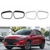 For Ford Escape     2024 Rear Rearview Side Glass Mirror Trim Frame Rain Shield Sun Visor Carbon Fiber 1 Pair