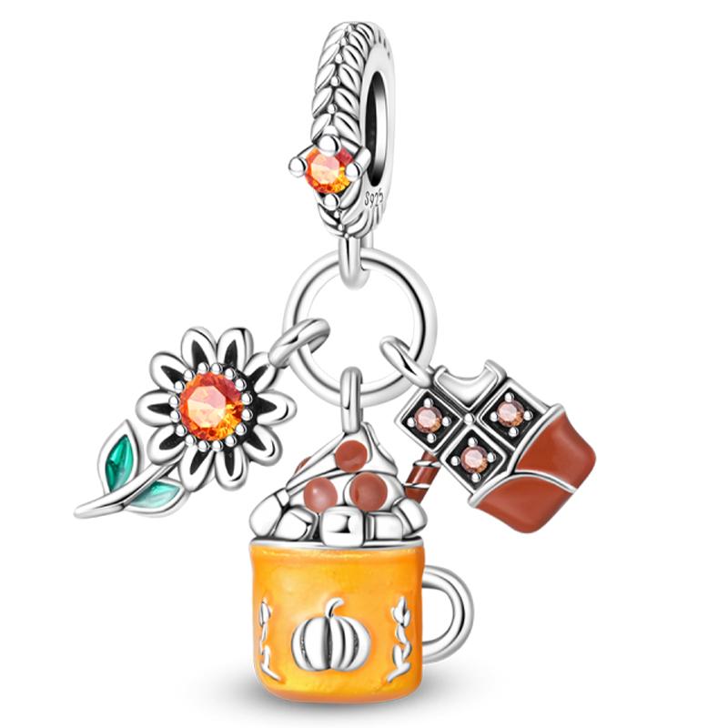 Original Copper Charm Beads Glowing Luminous Lantern Angel Magic Cat Jungle Pendant Bead For Bracelet Charm Jewelry