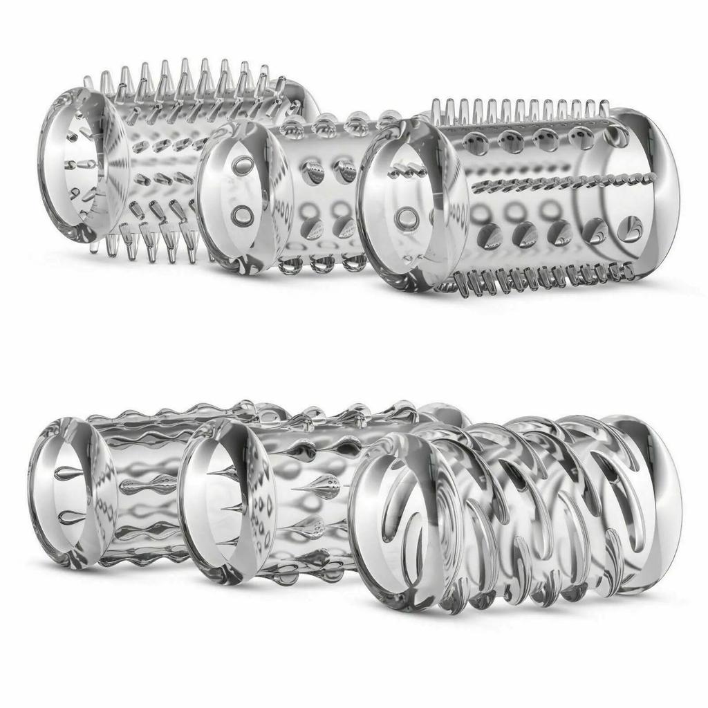 Masażer pochwy Rękaw na palec Pierścienie na penisa Zabawki erotyczne dla kobiet i mężczyzn Kolce Kropkowane Powiększ Prezerwatywy Stymulacja Produkty erotyczne