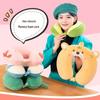 Cartoon Memory Foam U-Shaped Neck Pillow for Travel and Office