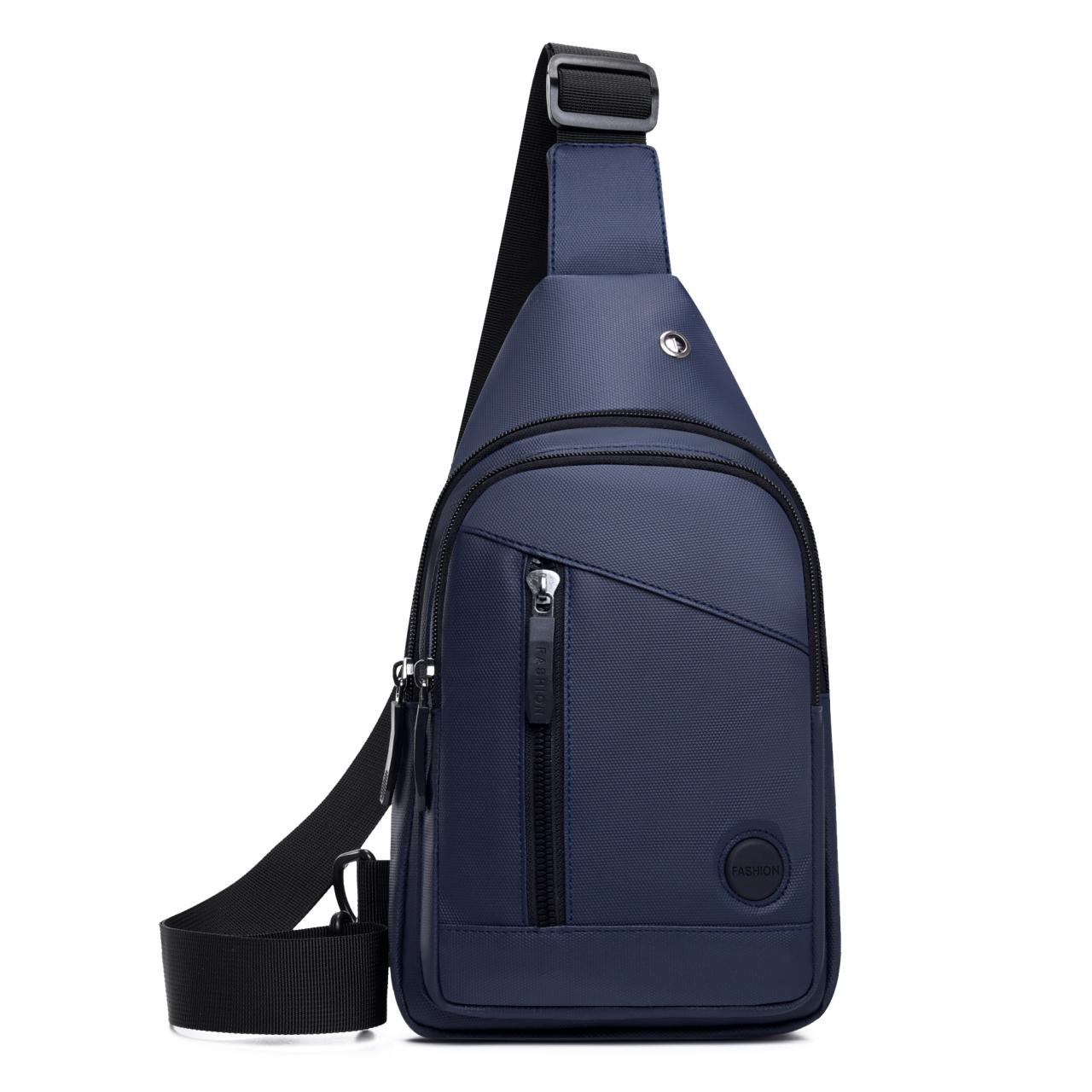 

Повседневная мужская нагрудная сумка, регулируемый плечевой ремень, несколько карманов, подходит для езды на велосипеде, поездок на работу, бизнеса, спорта и т. д. синий