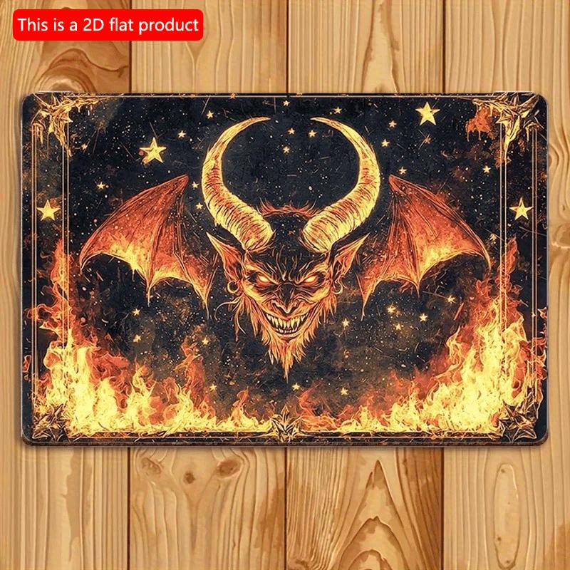 2d Flat 30*20cm, Fire Dragon Design Wooden Sign, Wall Mounted Decorative Art, Artistic Style, for Home, Kitchen, Garden, Bedroom, Bar Decor.
