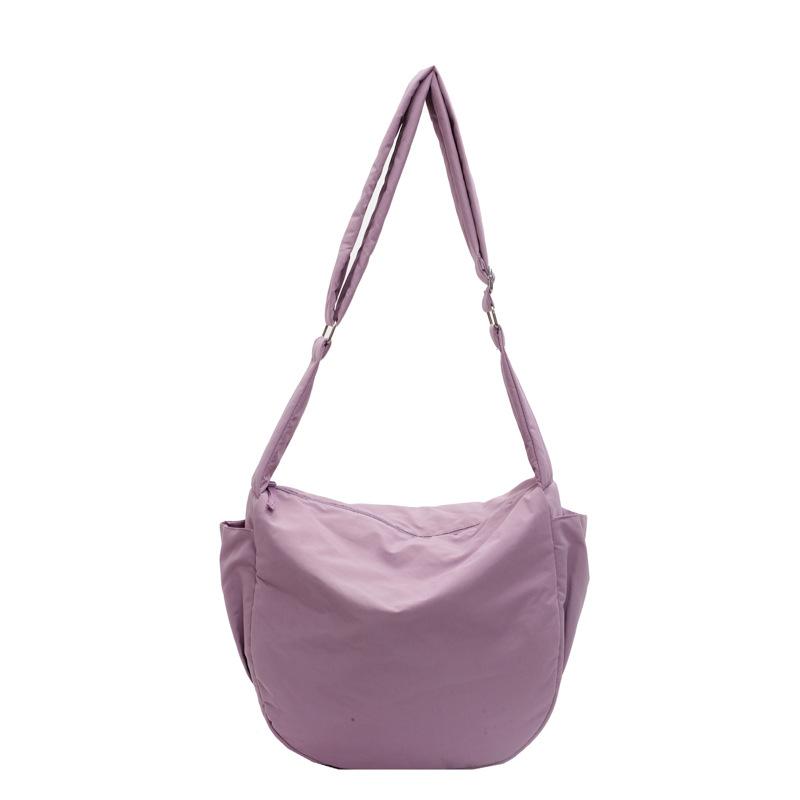 Commuter Shoulder Bag Large Capacity Wide Shoulder Strap Waterproof Nylon Fabric Bag Crossbody Bag Work Dumpling Bag