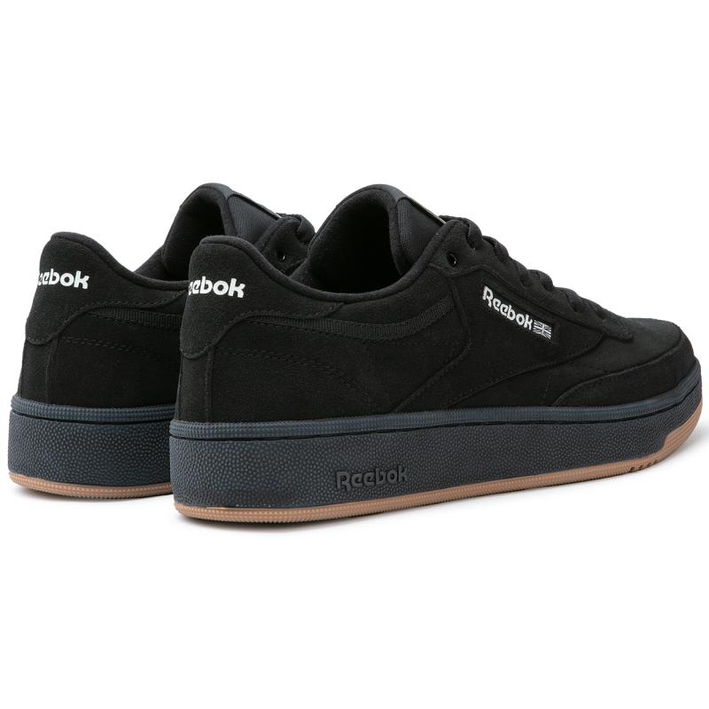 Reebok CLUB C 85 W+ Abrasion Resistant Height Increasing Low top Skateboard Shoes Unisex Black Warrior Sneakers 24FRC901U0GH0