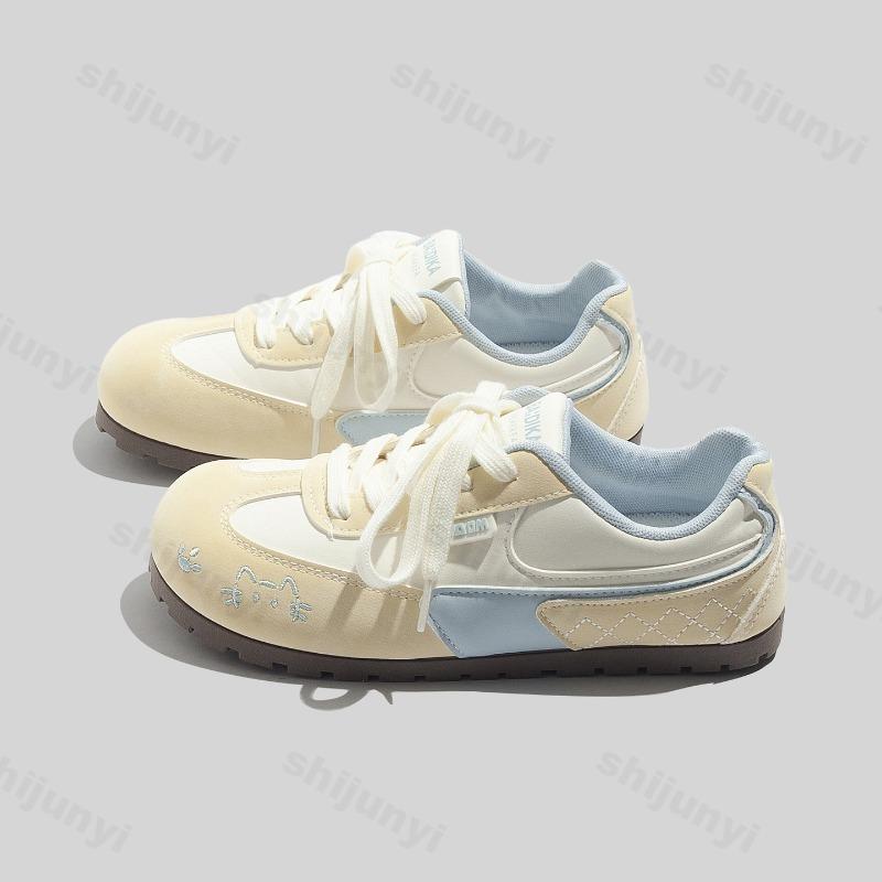 Women's Casual Shoes 2025 Autumn New Trend Comfortable Soft Sole Non Slip Flats Lightweight Breathable Lace Up Vulcanized Shoes