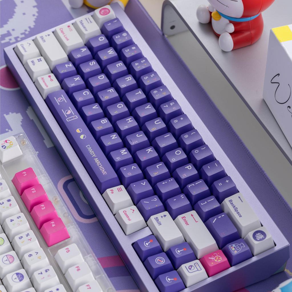 Candy Gachapon Keycap Purple And Pink Color Matching Pbt Cherry Wooting Digital Area Letter Area Keycaps