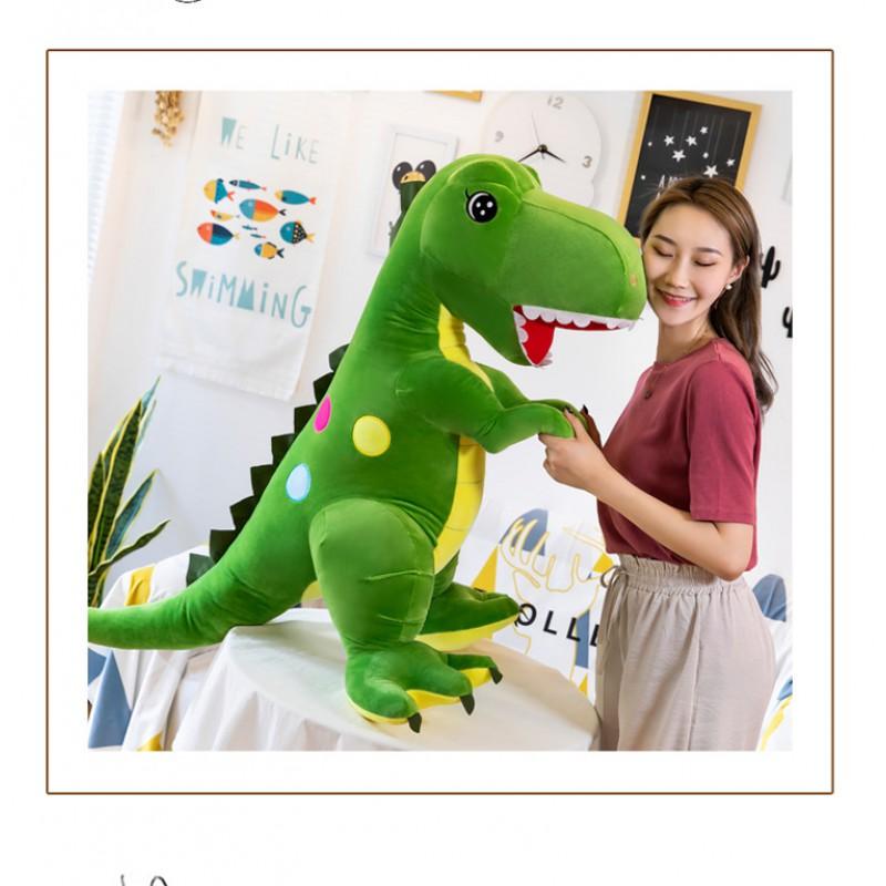 Plush Tyrannosaurus Rex Toy Kids Ages 7-14 Soft Short-Pile Stuffed Dinosaur Pillow Green Or Blue 45120cm