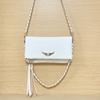 Simple Solid Color Gold Wing Decoration Women Casual Shoulder Bag Tassels With