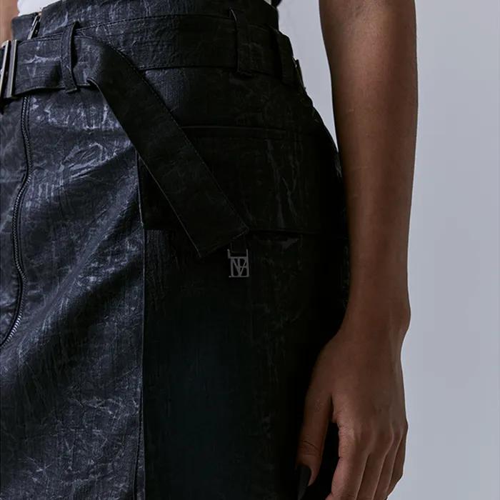 2-way Coated Cargo Skirt Warmer [ Black ]