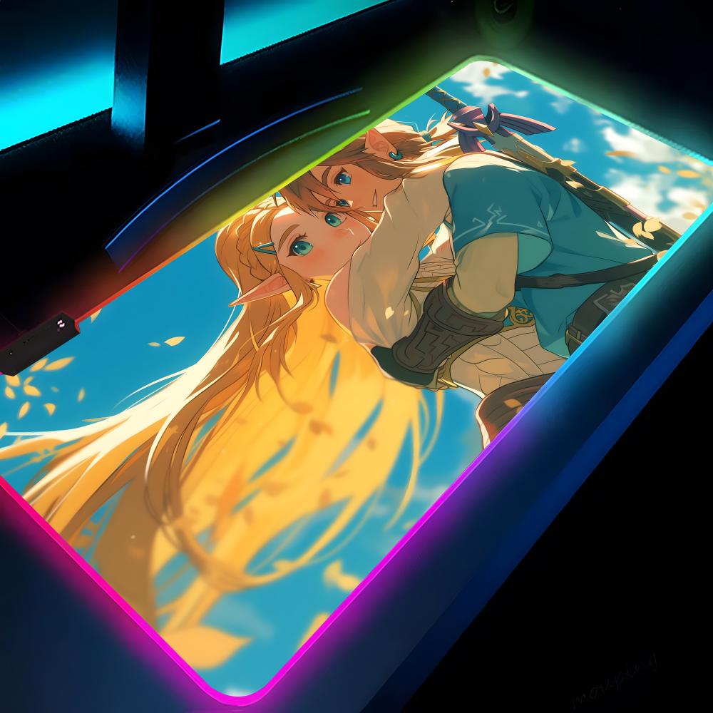 The L-LegendS of ZeldaES Mouse Pad Gaming LED 700x300 Mouse Mat Mousemats Table Video Game Pads PC Desk Mat RGB Keyboard Mat XXL