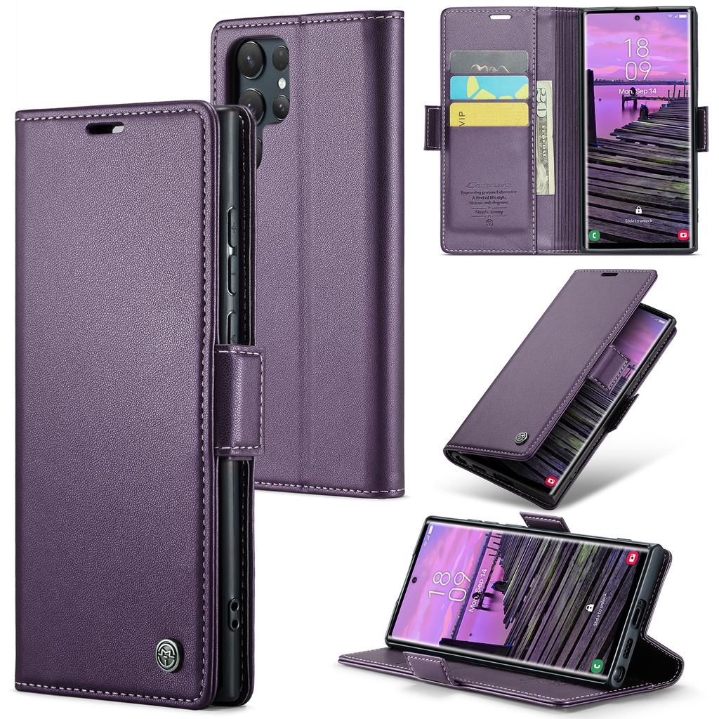 S24 Ultra Case for Samsung S25 Ultra S23 Case Samsung Galaxy S22 S21 Note10 20 Herder Luxury Business Leather Wallet Flip Cover