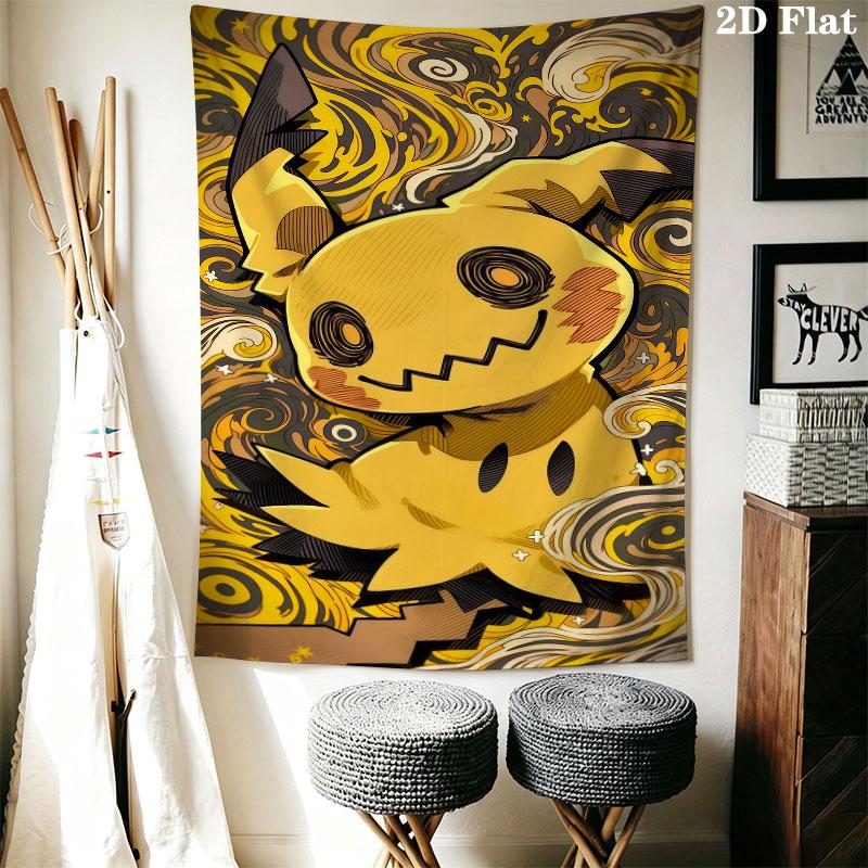 Mimikyu Star Wall Hanging Printed Fabric Blanket Decorative Tapestries for Bedroom Living Room Home Decor