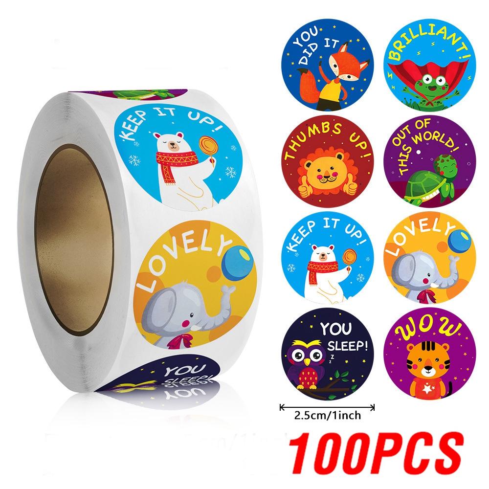 

100-500pcs Reward stickers for Students Encourage Labels Scrapbooks Sticker for School Teacher Supplies Cute Self Adhesive Label