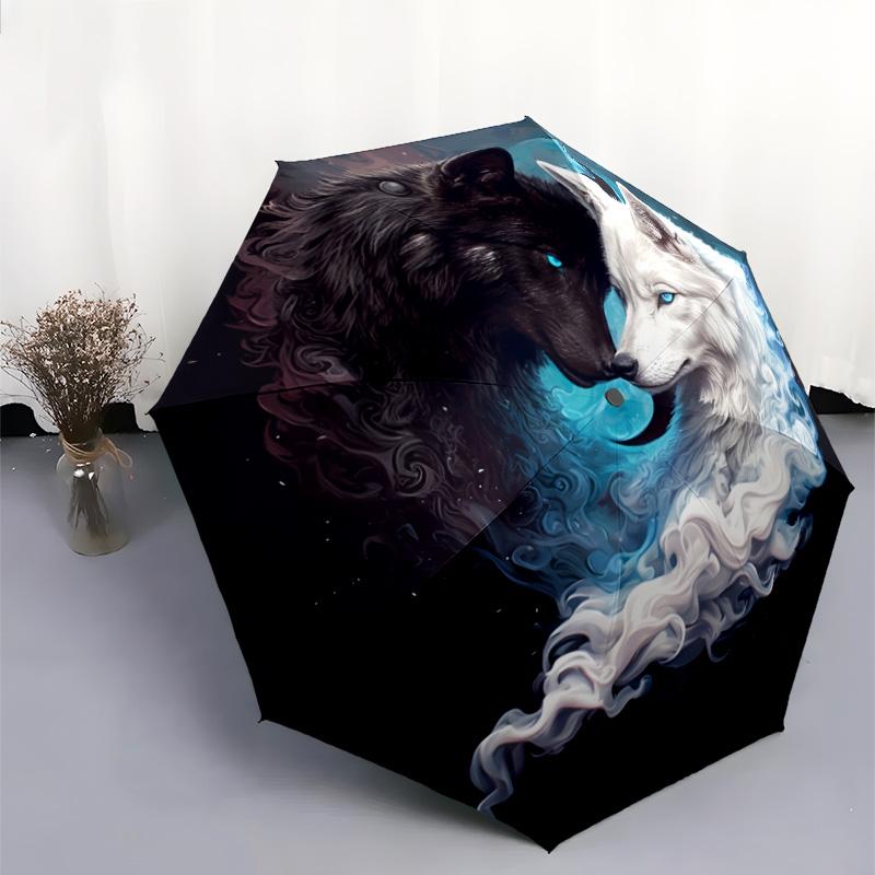 1pc animal Umbrella Portable Folding Umbrella Iron Frame Hole Bone Structure Outdoor Home Umbrella