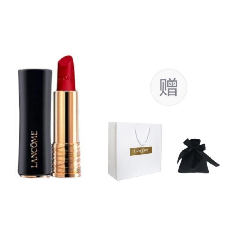 Lancôme Новый подарочный набор Jingchun Xiaoman с акцентом на талию, легко наносится, помада + фирменная сумочка + бархатный подарочный мешок Матовая помада для тонкой талии 196 красный