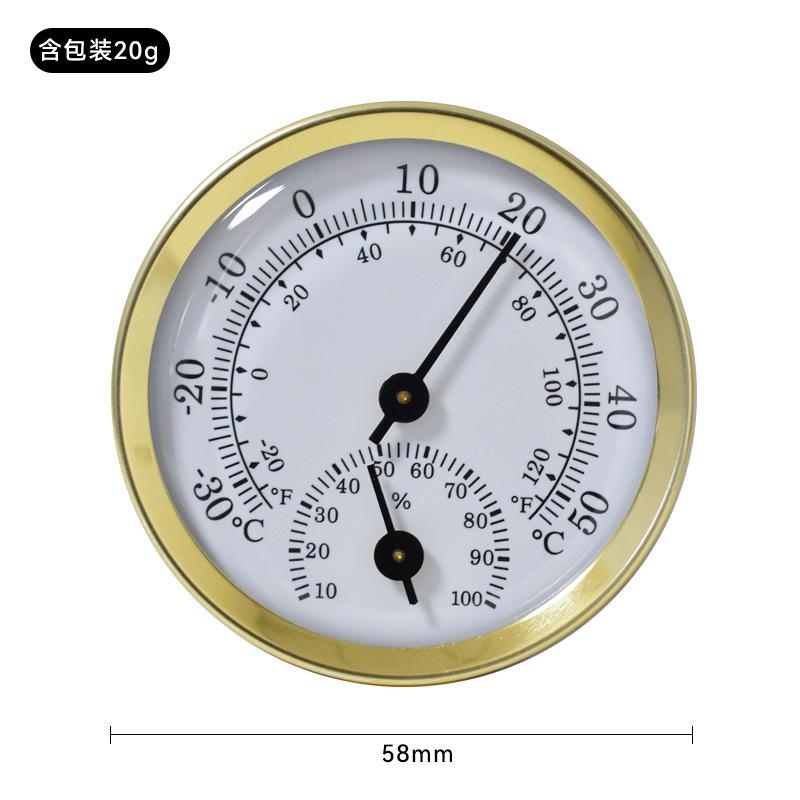 Mini Analog Hygrometer Thermometer Aluminum Alloy Case Plastic Base Lens
