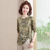 2025 Spring Irregular Long Sleeve T-shirt for Mothers, Fashionable 40s-50s Base Layer Top