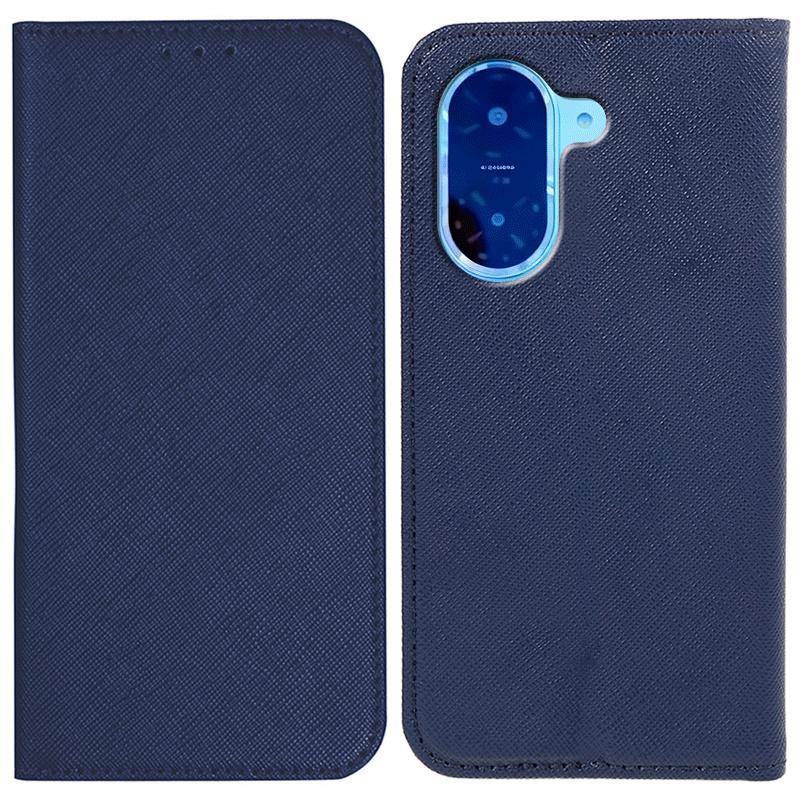 

Для Xiaomi Redmi A5 4G (171,7 мм)/Чехол для Poco C71 4G Кожаный чехол для телефона с крестообразной текстурой Скрытый магнитный Blue