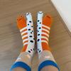 Harajuku Fashion Toe Socks Striped Eel Funny Personalized Mid Tube Socks Japanese Sweat Absorbing Breathable Cotton Soft Sock