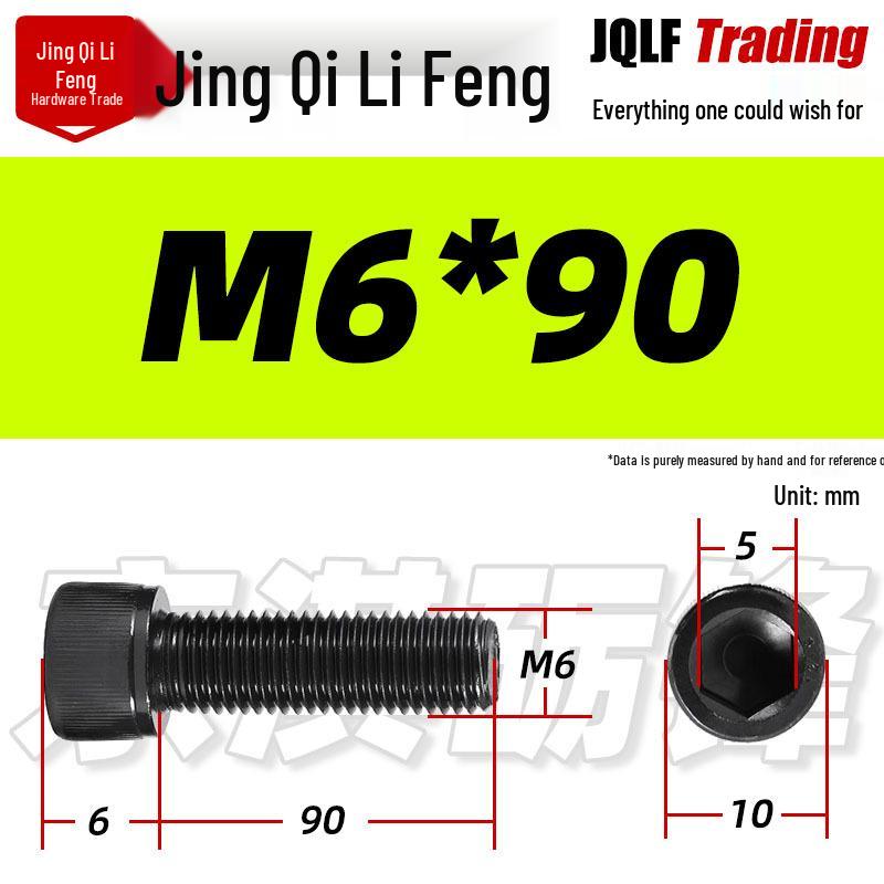 Grade 12.9 Full Thread Hex Socket Head Cap Screws - M3-M14 Black Cylindrical Bolts for Maker Accessories