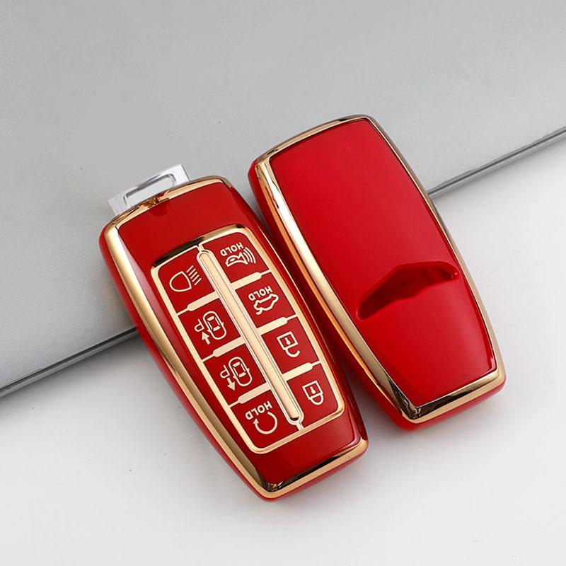 8 Buttons Tpu Car Shell Fob Holder Ring Protector Keychain For Hyundai Genesis Gv70 Gv80 Gv90    Key Case Cover