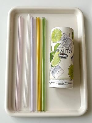 Elegant Table Colorful Heat-Resistant Glass Straws 5 Types Reusable Straw Cleaning Brush