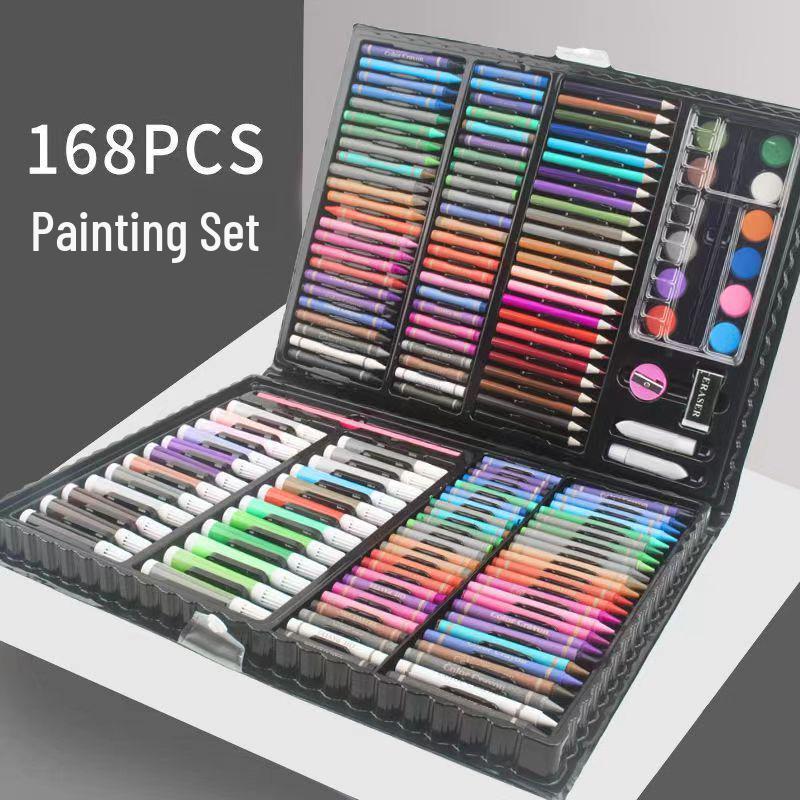 145-Piece Deluxe Watercolor Pen Set for Kids - Double-Layered Aluminum Box Art Supplies & Painting Tools