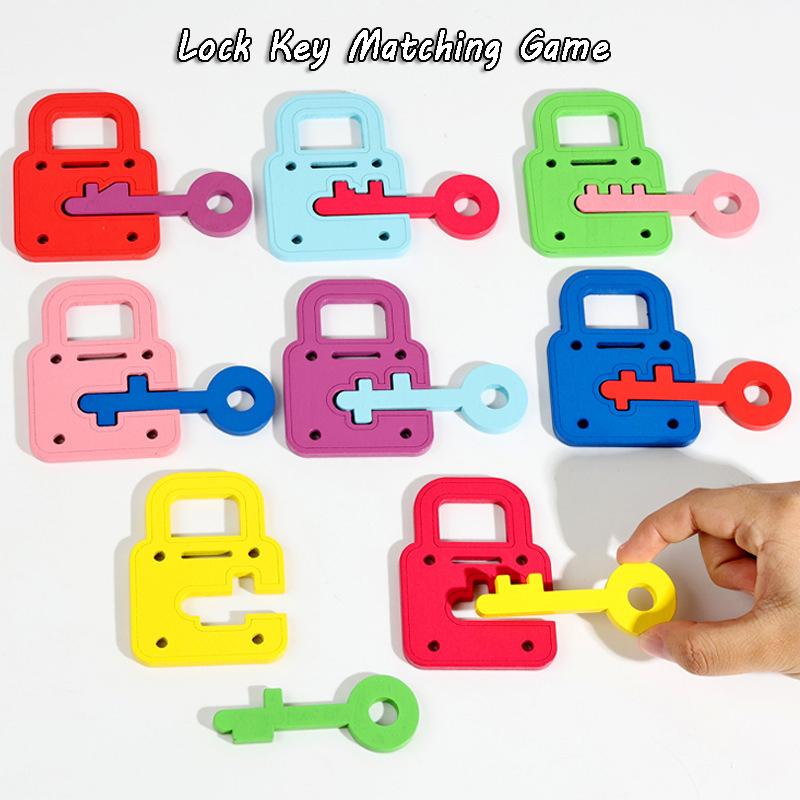 Montessori Schloss Schlüssel Zuordnungsspiel Baby Farben Kognitive Feinmotorik Training Sensorisches Spielzeug Kirchengemeinde Aktivitäten Lernspielzeug