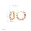 Kinel Shiny Zircon Full Paved Hoop Earrings For Women Rose Gold Bride Wedding Jewelry