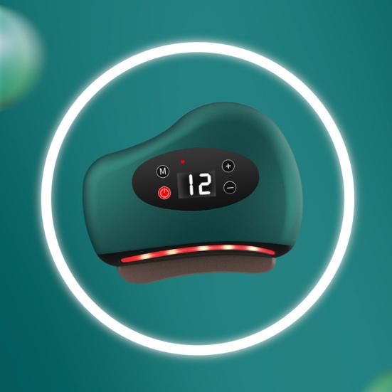 Electric Gua Sha Device 9/12 Vibration Levels Adjustable Heated Face Massager Red Light Therapy Facial Neck Arm Leg Body Guasha Tool with Heat