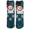Festival Thickened Coral Velvets Floor Socks for Home Comfort Indoor Fuzzy Slipper Socks with Cartoon Christmas Pattern