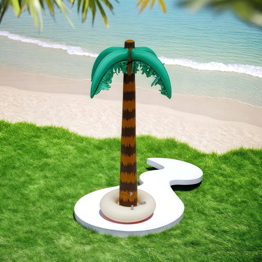 34.3-inch Inflatable Coconut Tree PVC Decoration Beach Themed Swimming Pool Party Decoration Outdoor Portable Party Supplies
