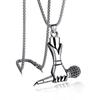 Hip-hop Rock Personality Microphone Titanium Steel Stainless Steel Necklace Pendant for Men and Women