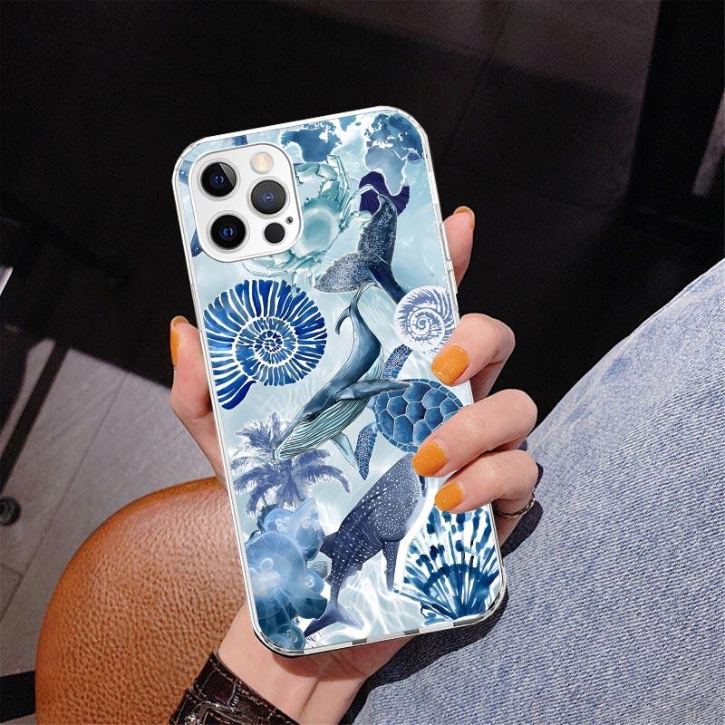 Ocean Starfish Sea Turtle Shark Phone Case For iPhone 13 12 Mini 11 Pro Max XS XR X SE 7 8 Plus 5S 5 6S 6 Gift Print Cover Funda
