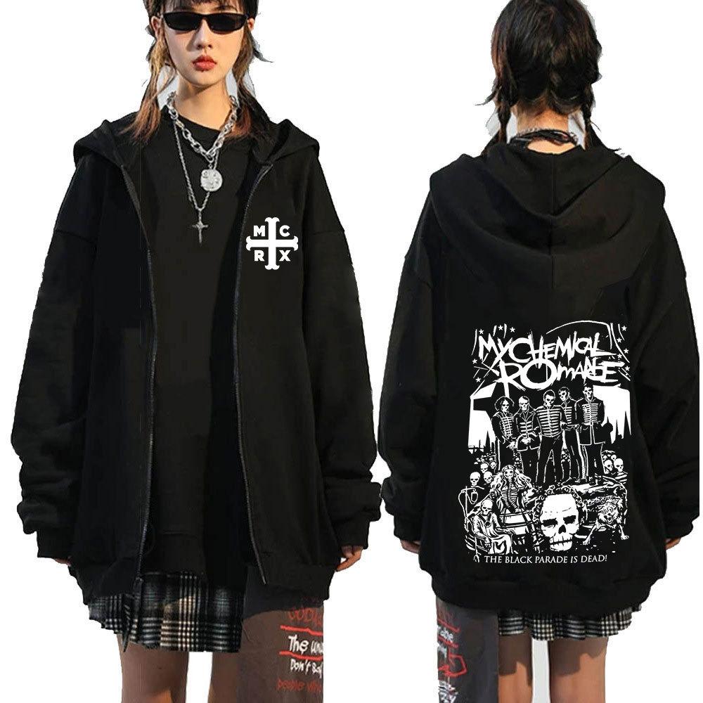 Chemical Romance Mcr Dead Zip свитер Black Parade Punk Emo Rock Zip Sweatshirt Men 3XL — фото 9