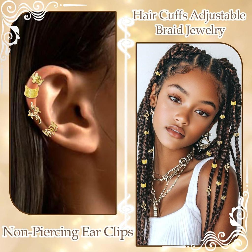 40-Piece Dreadlock Hair Ring Set for Europe and America