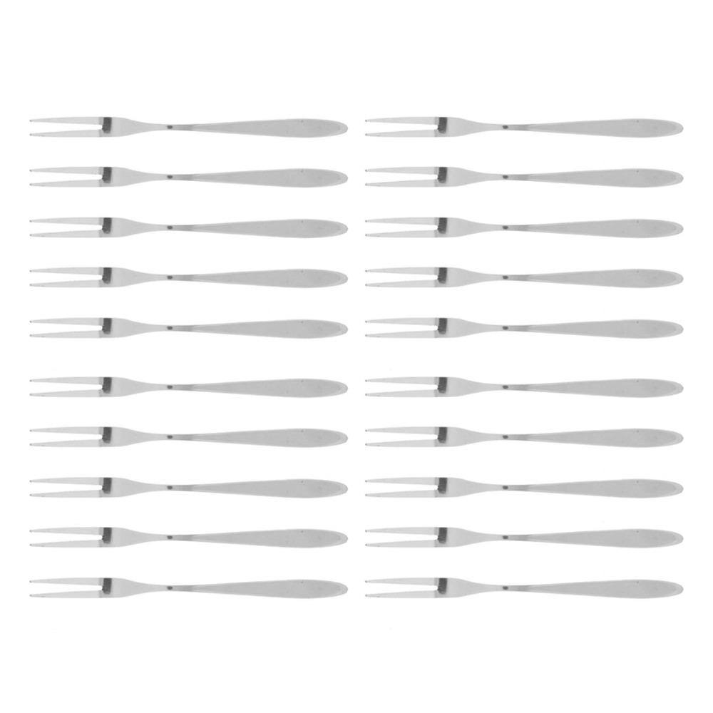 20Pcs Reusable Rustless Steel Fruit Fork Polished Long handle Ice Cream Fork Rust Resistant Anti Slip Salad Fork Party