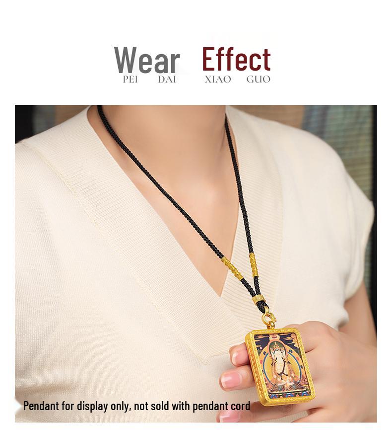 Hand-Woven Adjustable Jade Pendant Lanyard Necklace for Men and Women